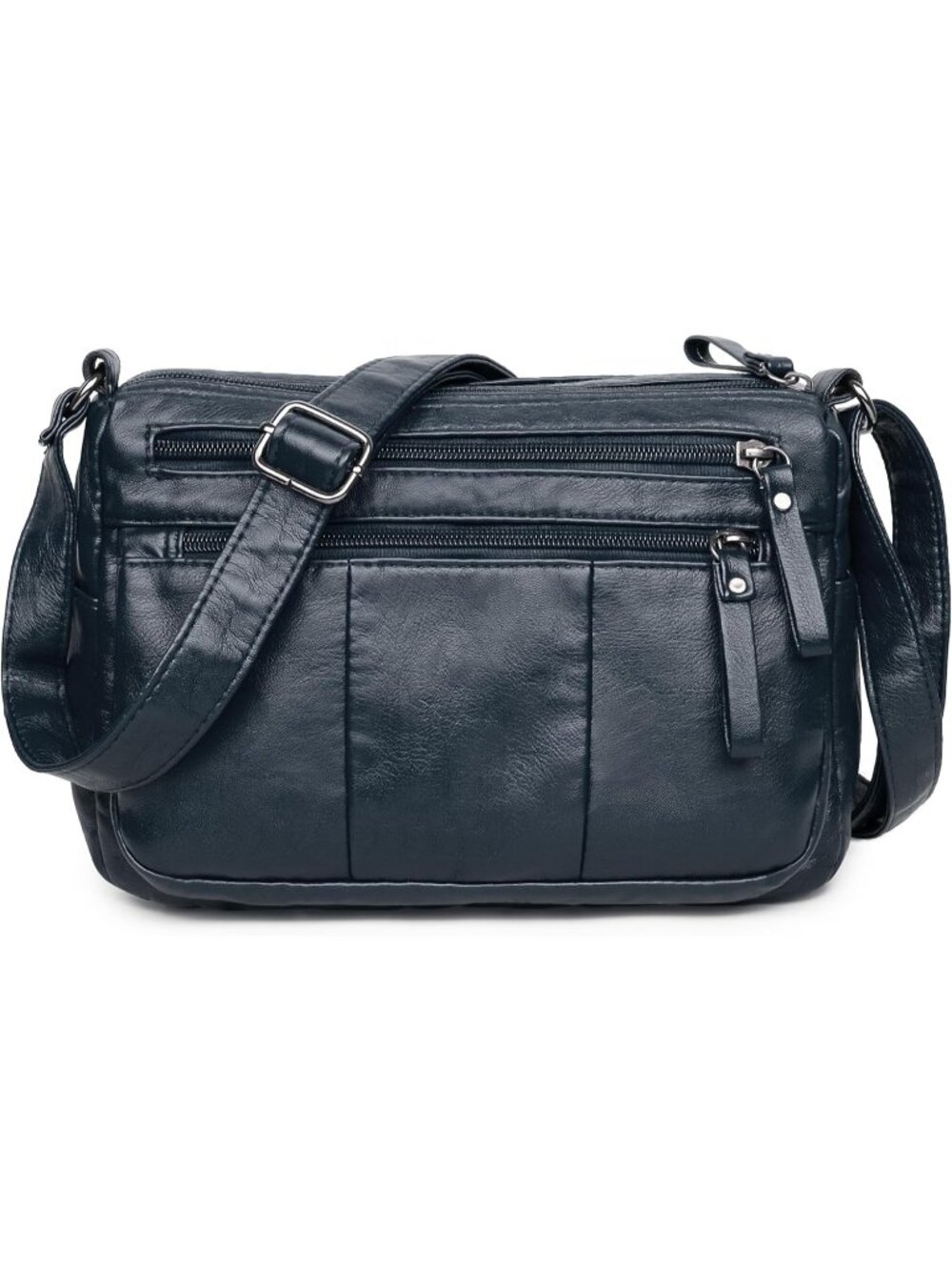 Women's Dark Blue(10.2") Soft PU Leather Shoulder Bag Crossbody Purse Pocketbook